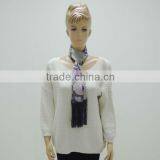 TYS123 2014 Fashion Women's Polychromatic 100%SOIE Embroider Flower Pattern Scarf With Tassels