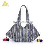 Winter Fashion Women's Indian Handmade Embroidery Handbag Striped Boho Bag thumbnail-3