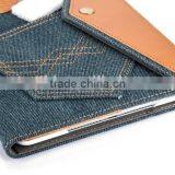 Wholesale Price Factory Strong Protect Pocket Jeans Leather Tablet Cover for Ipad thumbnail-4
