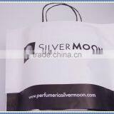 White and Black Color Printed Kraft Paper Bag With Black Twisted Handle for Gift