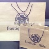 recycled kraft paper shopping mall bag beach bag with handle