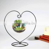Heart Shape Vase With Hanging Crystal Glass Vase For Weddings