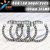 Fit for All Car Angel Eyes Headlight, 36Leds 5050SMD 100mm DIA RGB SMD Ring Angel Eye Led 12V