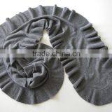 Pure 100% Cashmere Knit Ruffle Scarf Shawl