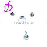 925 Silver Cubic Zirconia Jewelry Set Chinese Factory Wholesale thumbnail-1