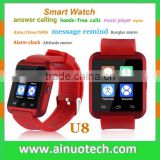 1.5" led touch screen bluetooth wrist watch cheap price u8 smart watch