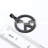 Fashion Stainless Steel Jeweley Peace Sign Pendant , Black Round Circle Airplane Pendant Necklace thumbnail-3