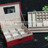 Chinese Factories Wholesale Custom Luxurious Leather Jewelry Box, Red Beautiful Watch Box thumbnail-2