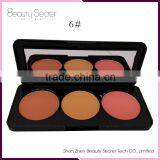 3 Colors Makeup Kit Blusher High Pigments Blusher Palette With Mirror thumbnail-6