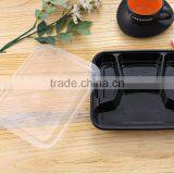 Wow Unbelieveable 1000ml 4 Compartment Black Takeaway Plastic pp Food Container thumbnail-3