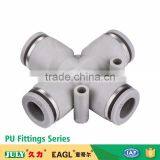 JULY Made High Quality Pneumatic 4 Way Plastic Cross Joint Pipe Quick Push-in Fittings thumbnail-2