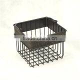 Square Metal Wire and Textilene Bathroom Caddy With Handle thumbnail-4
