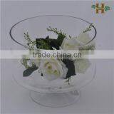 Footed Short Stem Cylinder Glass Fruit Plate thumbnail-1