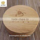 Wholesale Customed Glass Honey Jar With Wood Lids thumbnail-2