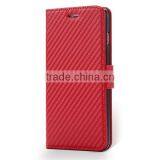 High Quality Carbon Fiber Pattern Wallet Flip Stand Leather Mobile Phone Case For IPhone 6S thumbnail-4