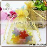 Small Cute Personal Customerized Organza Fabric Drawstring Pouch Wedding Favor Bags thumbnail-1
