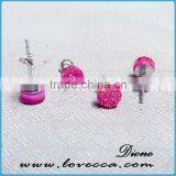 S925 String Silver Gold Plated Agate Druzy Earrings ,pave Druzy Earring thumbnail-3