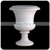 Garden Decoration Natural Stone White Marble Flowerpot thumbnail-2