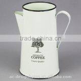ROUND ENAMEL IRON PITCHER W/HANDLE thumbnail-1
