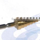HSS Twist Spiral Step Drill Bit With Titanium Coated For Woodworking Tool