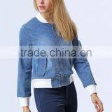 New Fashion Wholesale Long Sleeve Denim Jacket For Women thumbnail-4
