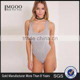 Chinese Factory Sexy Women Plain Tight Body Shaper Basic Grey Racer Back Bodysuit thumbnail-1