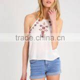 MGOO China Tank Top Manufacturer Sexy Transparent Women Embroidered Tank Tops With Hole In The Back thumbnail-3
