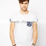 Custom Men Short Sleeve Cotton t Shirt With Printed Pocket Wholesale thumbnail-1