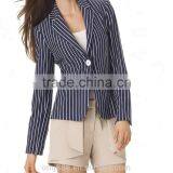 Wholesale Women Single Button Stripe Blazer thumbnail-1