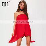 Strapless New Trendy Stylish Clothing Red Adult Woman Romper thumbnail-1
