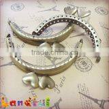 Vintage Brass Heart Closure Handmade Sewing Coin Purse Frame thumbnail-3