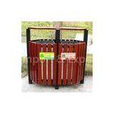 Outdoor Powder Covered Metal With Wood Trash Bins for Gardan thumbnail-1