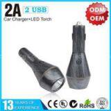 Wholesale 2 Port Metal LED Torch Car Charger Brands YLTC-228 thumbnail-1