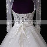2017 Hot Sale Bridal Wedding Dress V-neck Long Sleeves Beaded Sweetheart Nackline Mermaid Lace Wedding Dress F12802 thumbnail-5