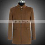 Newest Fashionable Design Winter Long Slim Fit Khaki Wool Cashmere Coat Man