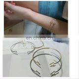 Hollow Triangle Square Geometric Opening Alloy Bangle Bracelet thumbnail-1