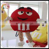 Funny M&m Red Bean Mascot Costume, M Chocolate Bean Plush Costume for Adult thumbnail-1