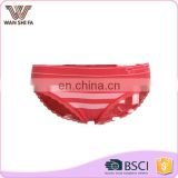 Stripe printed low waist breathable promotion cheap ladies panty