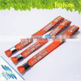 Promo Woven Polyester Custom Cloth Bracelets with Plastic Slider, Wristbands Events