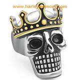 Wholesale Brand Name Stainless Steel Biker Skull Rings thumbnail-1