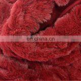 Wholesale Recycling Super Soft Extra Cozy Luxury Embossed Red White Rabbit Faux Fur Throw Blanket for Couch thumbnail-3