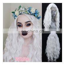 14-26 Inch Natural Wavy Blonde Long Wave Wigs Human Hair Lace Front Mix Synthetic Lace Front Wig Heat Resistant Fiber Human Hair thumbnail-5