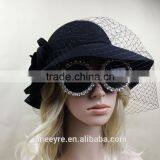 Fashion 100% Wool Winter Felt Veil Hats Wholesale thumbnail-1