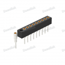 Dnenlink 1.778mm Pitch Machined Pin Single Row Female Header Connector thumbnail-2
