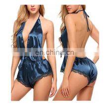 New Women's Solid Color Pajamas Lace Sexy Lingerie Sexy Home Pajamas Women