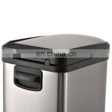 2 Sets High Quality Stainless Steel Soft Close Waste Bins Foot Pedal Oval Garbage Can thumbnail-5
