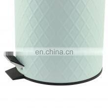 3L/5L/12L Embossed Pedal Bin With Toilet Brush Holder Bathroom Accessories 2 Pieces Set Stainless Steel Waste Bin thumbnail-5