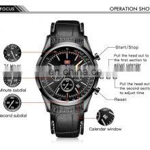 Mini Focus MF0116G Branded Quartz Watches Chronograph Leather Custom Logo Mens Watch Set thumbnail-4