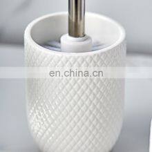 White Ceramics Bathroom Decor Accessory Completes With Soap Dispenser Tumbler Soap Dish Toilet Brush Bathroom Accessories thumbnail-4