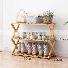 Folding Bamboo Shoe Rack Bench Shoe Shelves Plant Display Stand Storage Shoe Rack Cabinet Storage Holders & Racks thumbnail-2